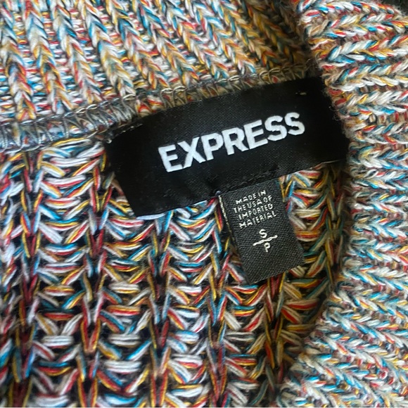 Express Multicolor Knit Keyhole Back Sweater - Picture 3 of 7
